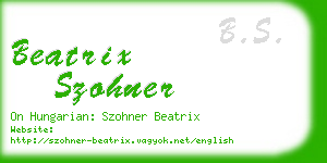 beatrix szohner business card